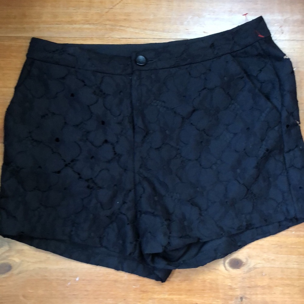 Black Lace Shorts - Soft Cut Out Lace with Lining